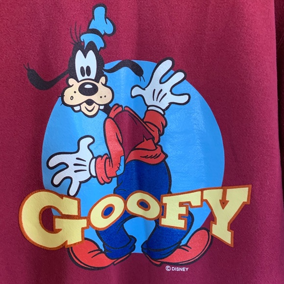 Vintage 90s Disney Goofy Maroon Sweatshirt - Picture 3 of 5
